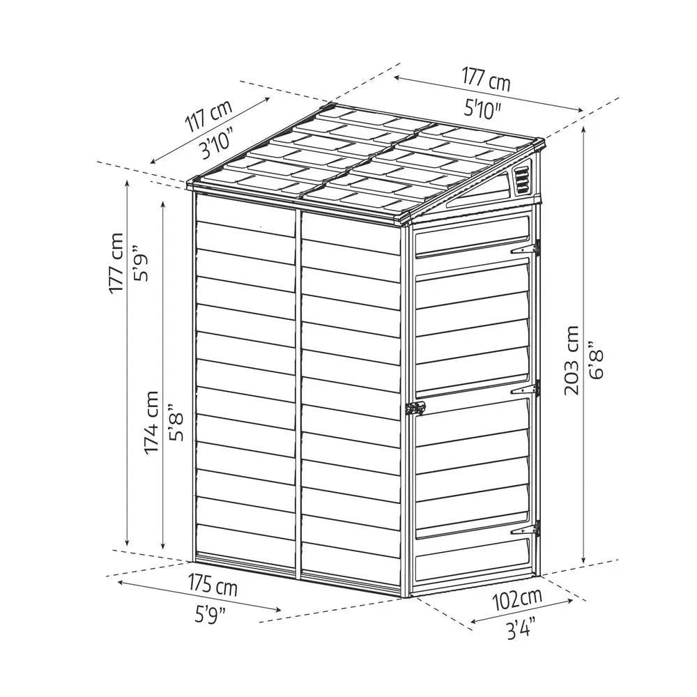 Palram - Canopia SkyLight 4' x 6' Lean-To Shed - Gray | HG9600T Palram