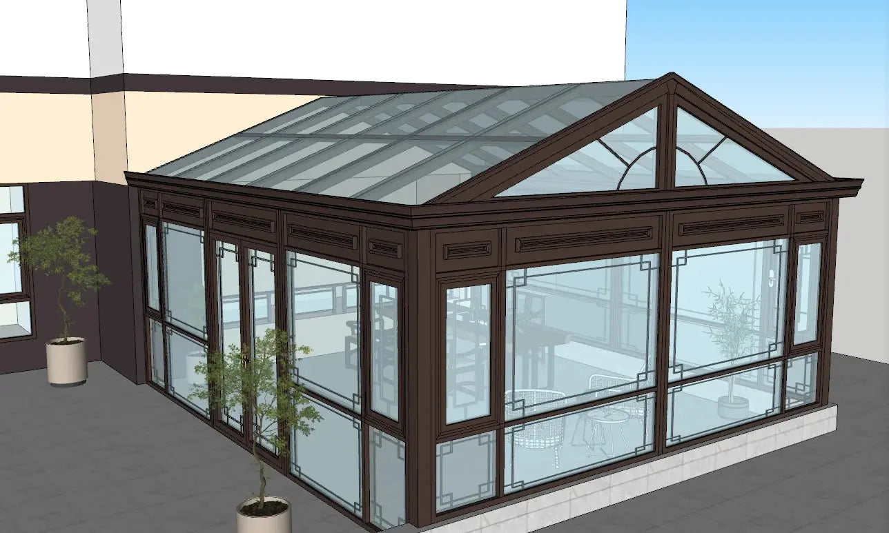 Transparent Aluminum Alloy Glass Room Terrace European Sunroom Outdoor Roof Shade House The Greenhouse Pros